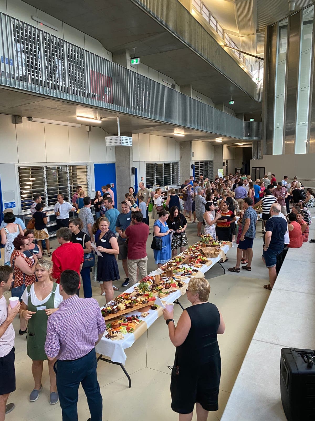 Parents gathered along the grazing table at the 2020 Year 7 Welcome Night