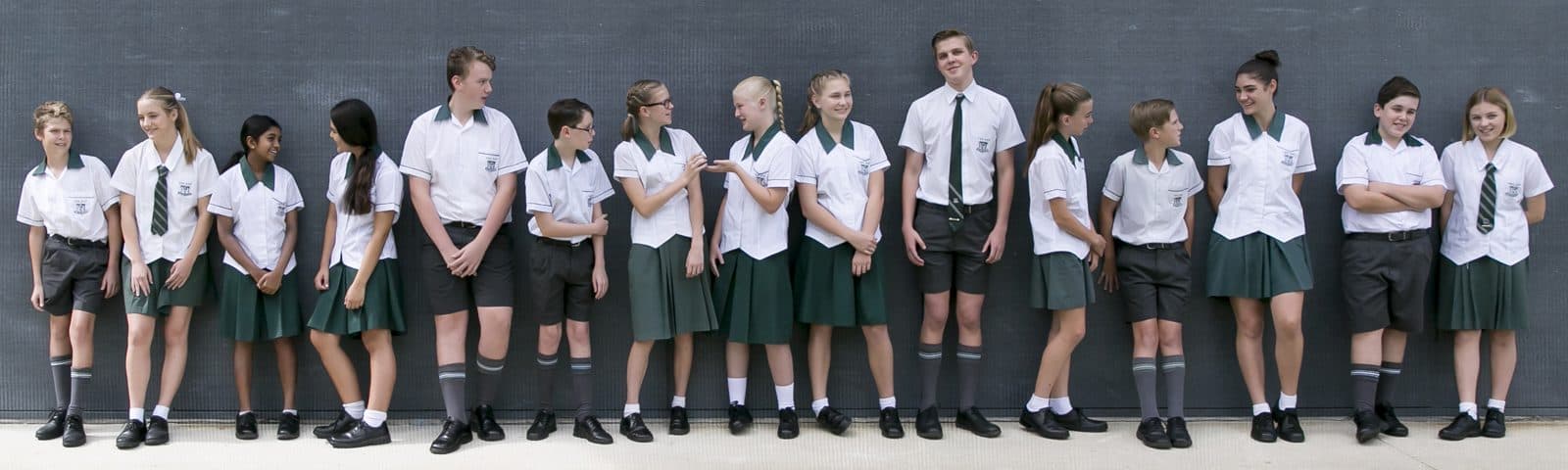 The Gap State High students wearing the school uniform